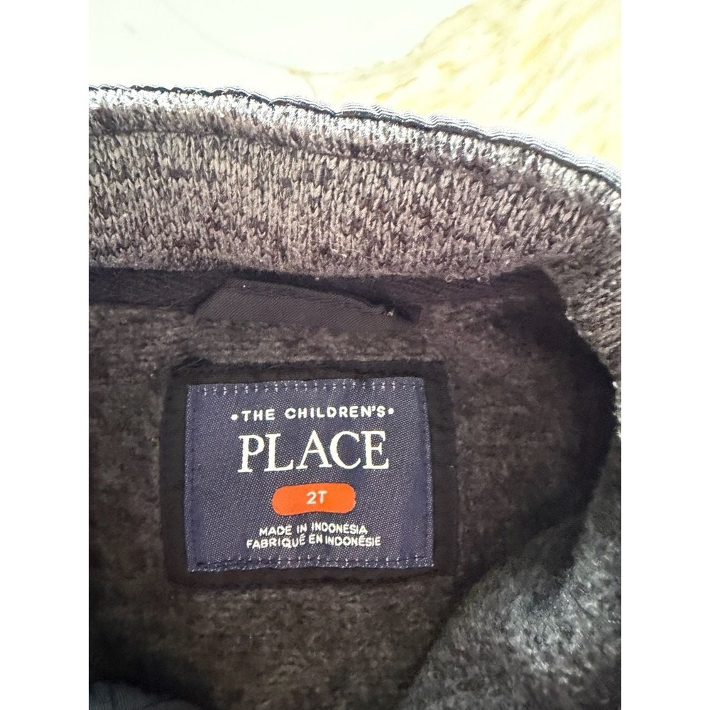 The Childrens Place Boys Gray Marl Sweater Fleece Full Zip Jacket Size 2T - Picture 3 of 3